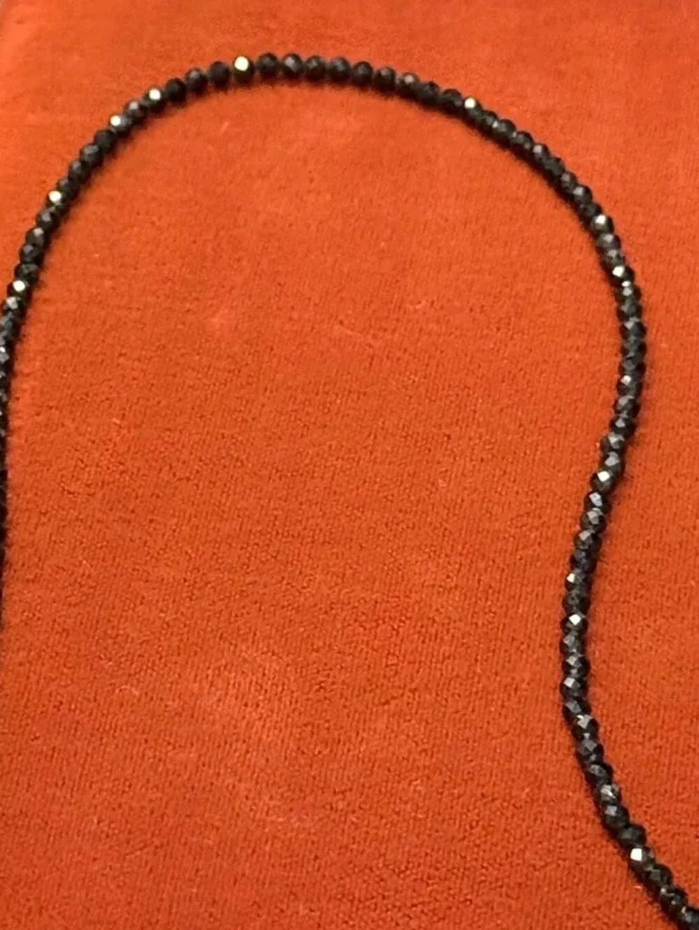 14K Yellow Gold Clasp 50.00 CTW Faceted Black Spinel Beaded Necklace